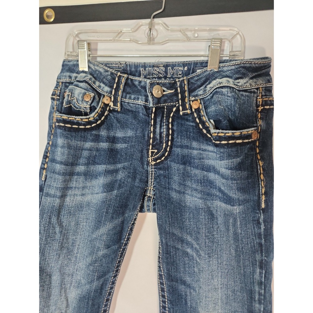 Miss Me Jeans Womens Size 28 Thickly Stiched Denim Jeans, Skinny +Low Rise VTG